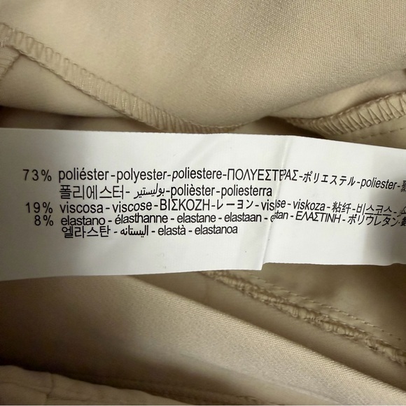 Stradivarius Women’s Cream High-Rise Straight-Leg Pants Size 6 - Picture 7 of 7